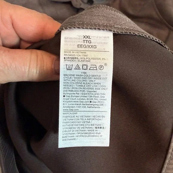 GAP Womens Faux Suede Utility Shirt Dress Mauve Brown XXL Puff Sleeve Mini - Picture 7 of 10